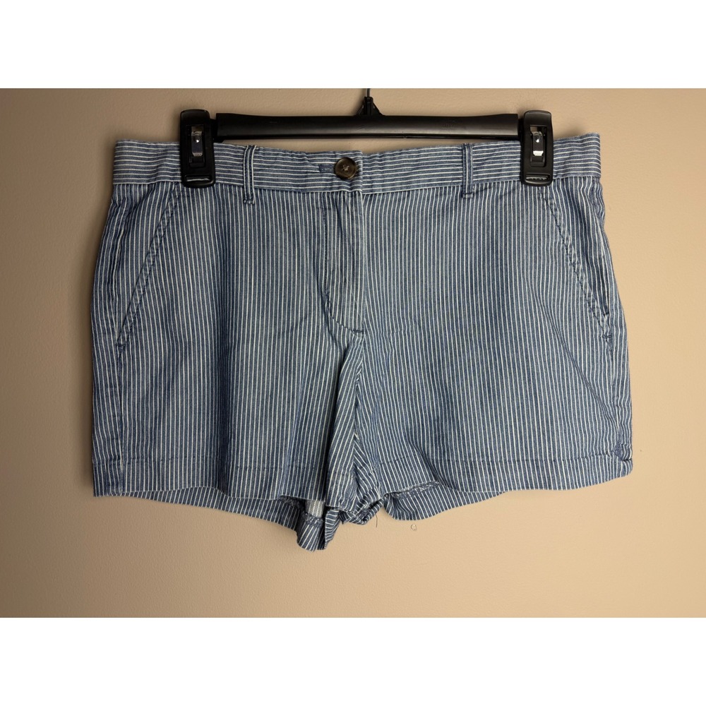 Gap Womens Blue White Striped Chino Shorts Size 2 Cotton Summer Preppy